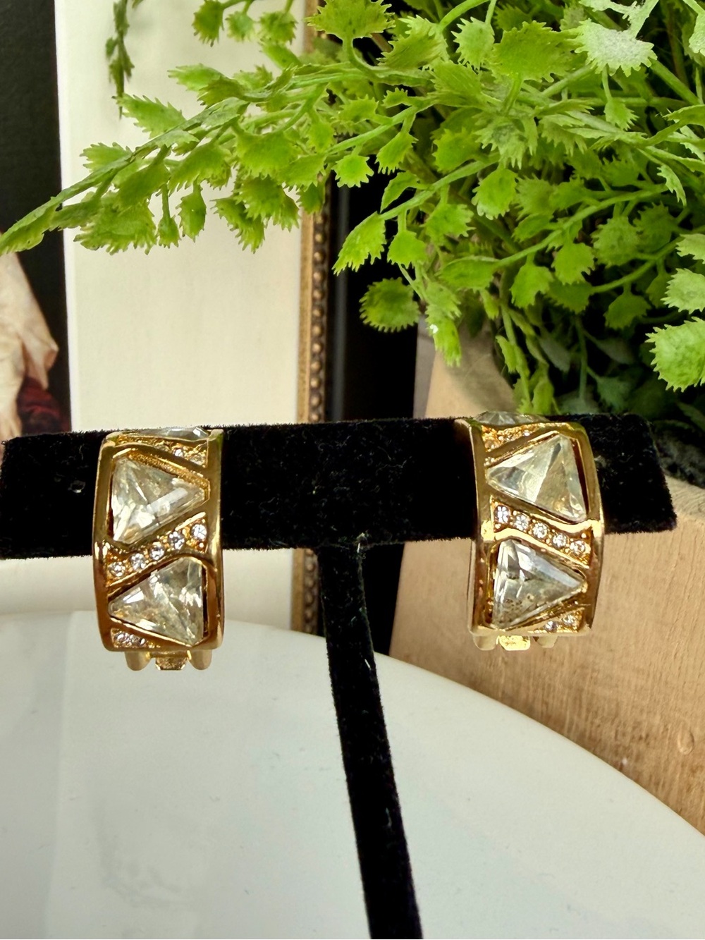 Christian Dior Vintage Abstract Crystal Earrings